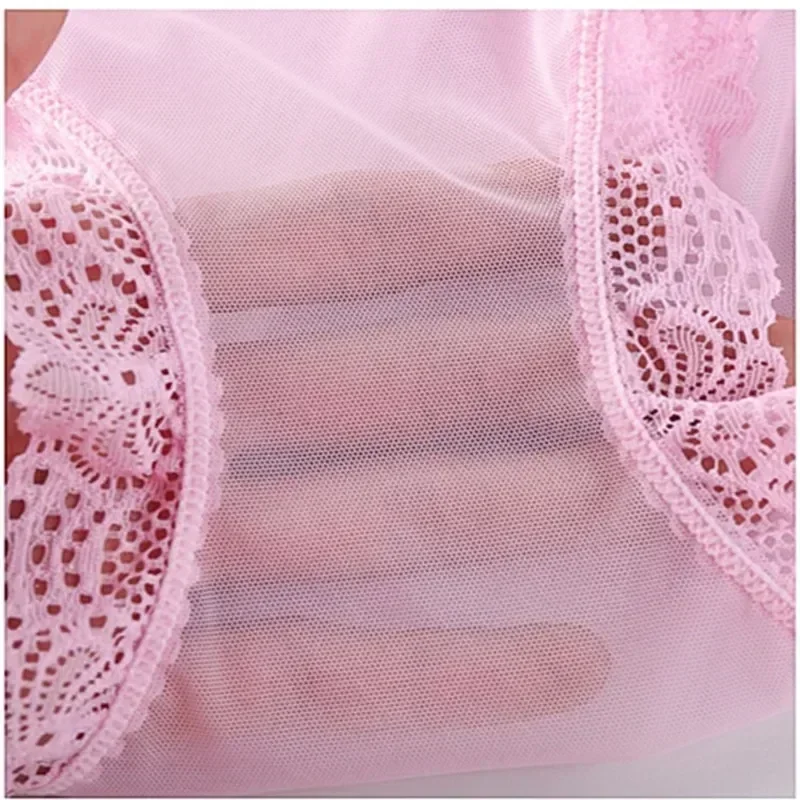 Mesh Ultra-Thin Ropa Interior Femenina Sexy Lingerie Fashion Women Underwear Plus Size 4XL Lace Transparent Hollow Panties