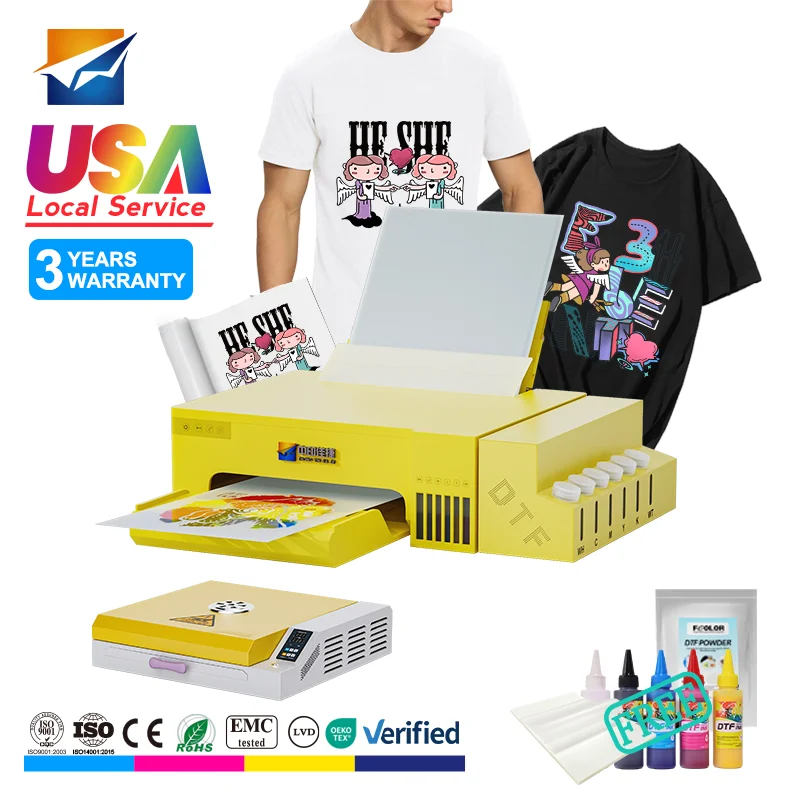ZYJJ Automatic Grade Digital Inkjet Heat Transfer T-Shirt Fabric Roll Sheet A4 L805 PET Film Printer DTF Machine for Flex