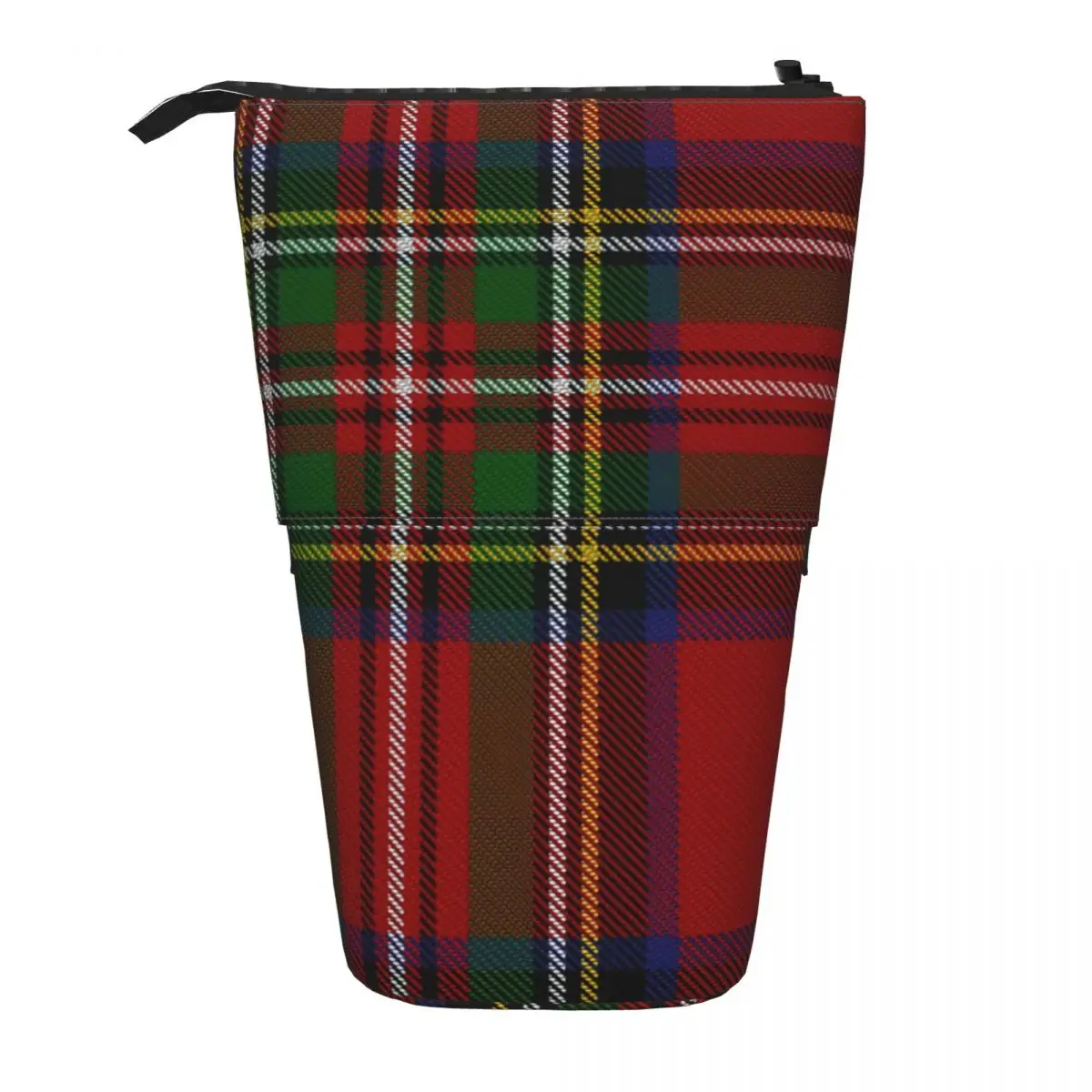 

Royal Stewart Tartan Pen Box Student School Zipper Pen Bag Child Stationery Bag Pencase Vertical Retractable Pencil Case