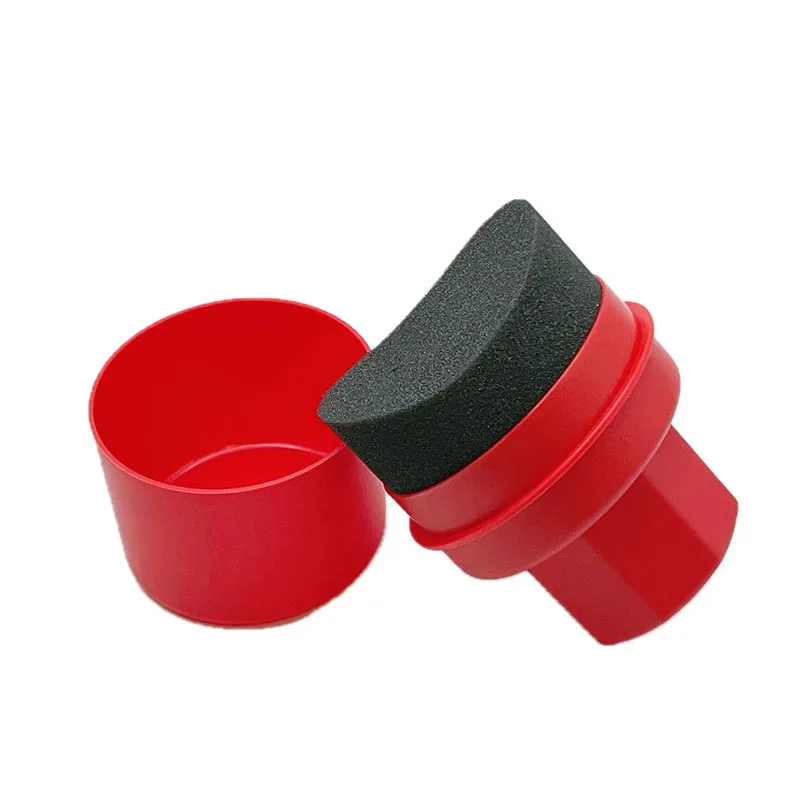 Car Wheel Polishing Waxing Curved Tire Sponge Brush With Cover Tire Clean Contour Dressing Applicator Pads for Car Accessories