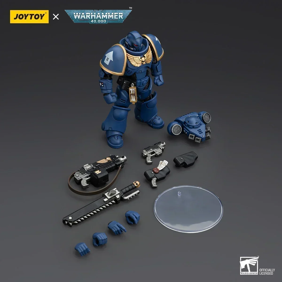 JOYTOY Warhammer 40k 1/18 figurka Ultramarines intercessor Anime figurka wojskowa Model kolekcjonerski zabawka Decor statua prezent