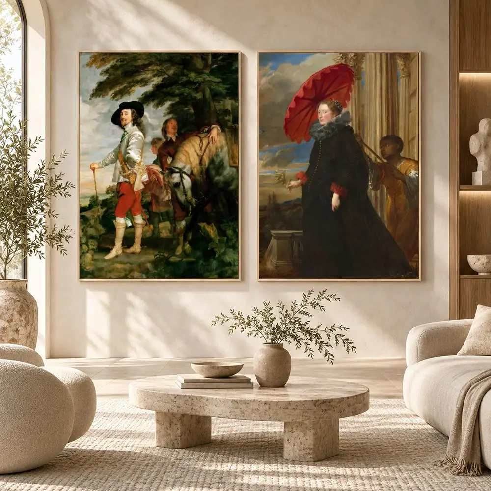 Anthony van Dyck noble Poster Self-adhesive Decal Living Room Bedroom Party Bar Decor Moisture-proof Fade-resistant