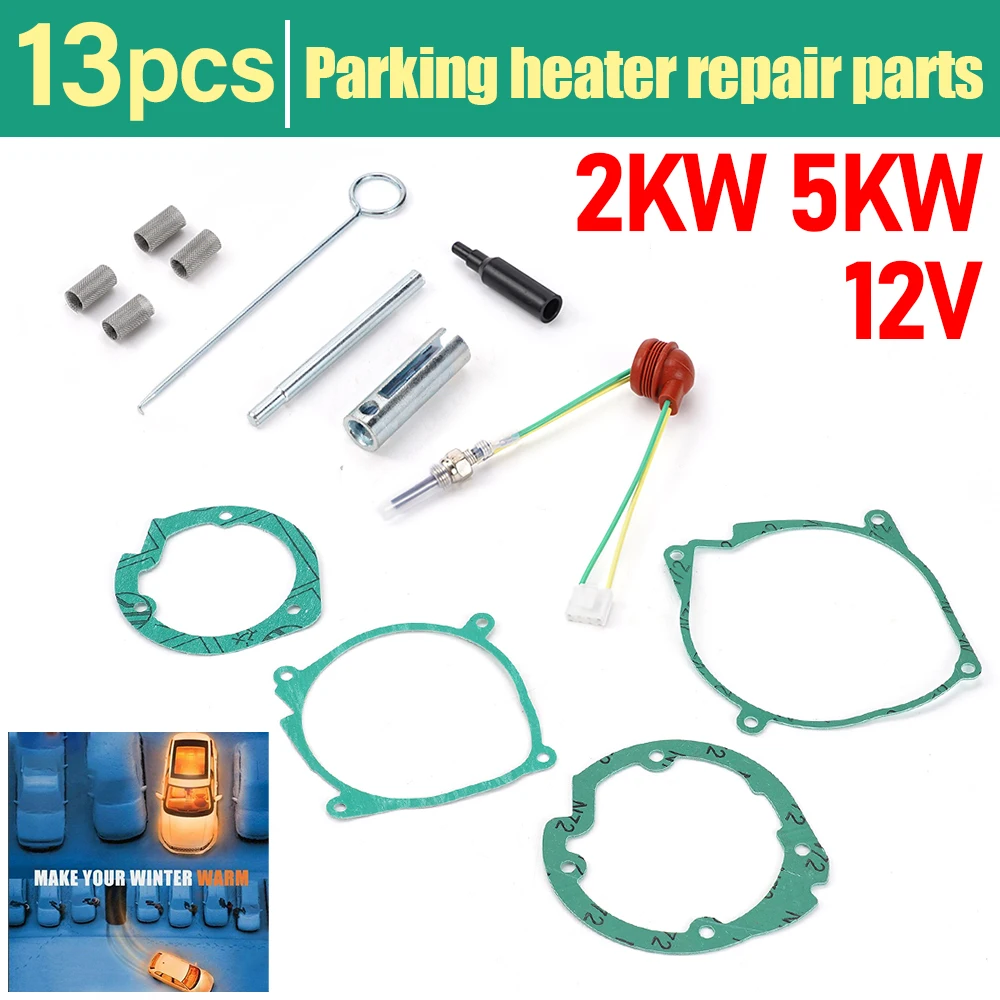 13Pcs Glow Plug Repair Kit 12V 5KW 8KW Car Air Diesel Gasket Parking Heater Repair Kit For Webasto Eberspacher Airtronic D2/D4