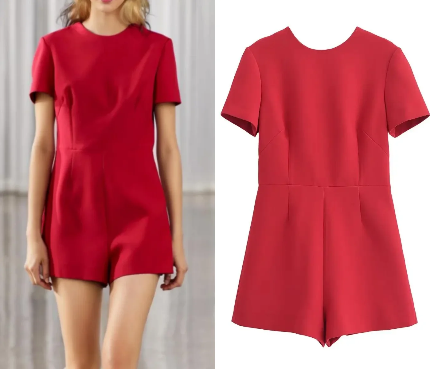 

Women's Jumpsuit Women's Back Bow Hollow Decoration Short Jumpsuit Women's Party Jumpsuit 2024 Summer New Fashion