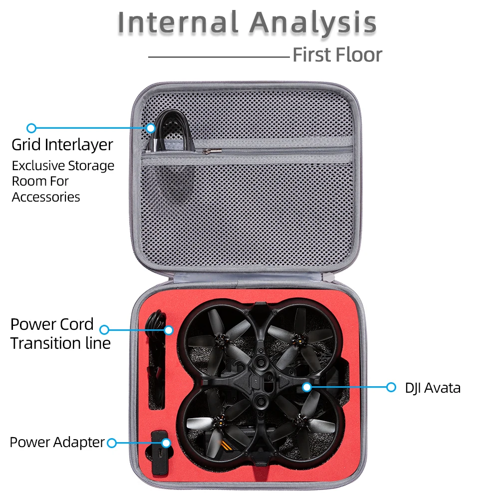 Drone กระเป๋าสำหรับ DJI Avata DJI ข้ามเครื่อง DJI Avata แบบพกพาอุปกรณ์เสริมกระเป๋า