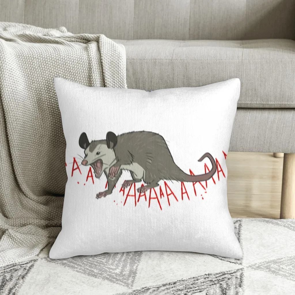 Scream Opossum Polyester Cushion Cover For Sofa Car Decorative Soft Hug Pillowcase