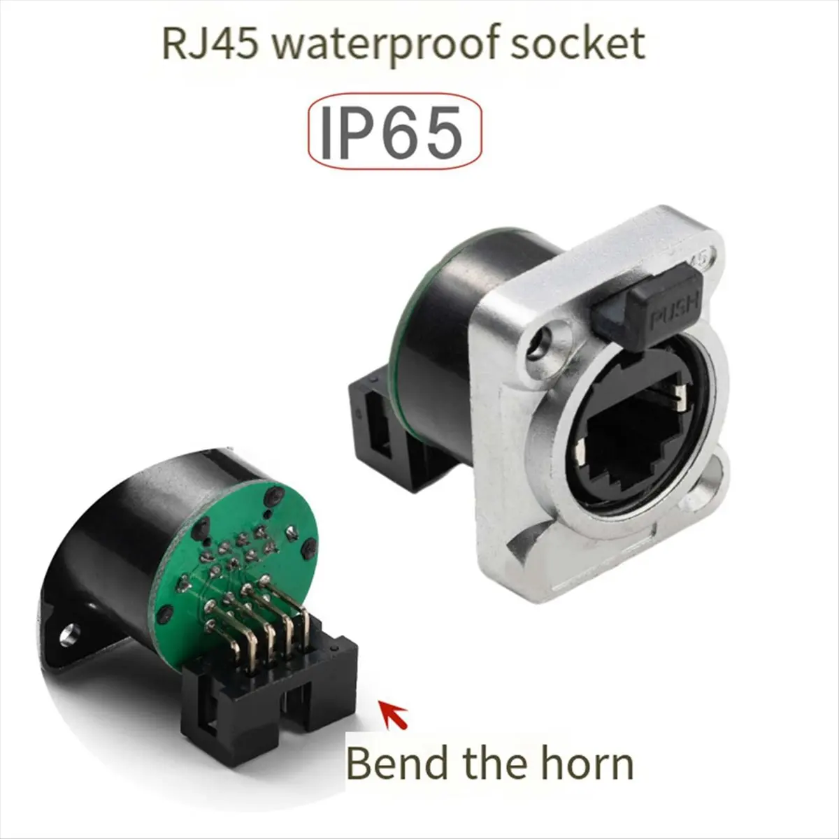 T35C 10PCS Ethernet Rj45 Chassis Socket NE8FDP Ethernet Pass Through Connector IP65 Waterproof D