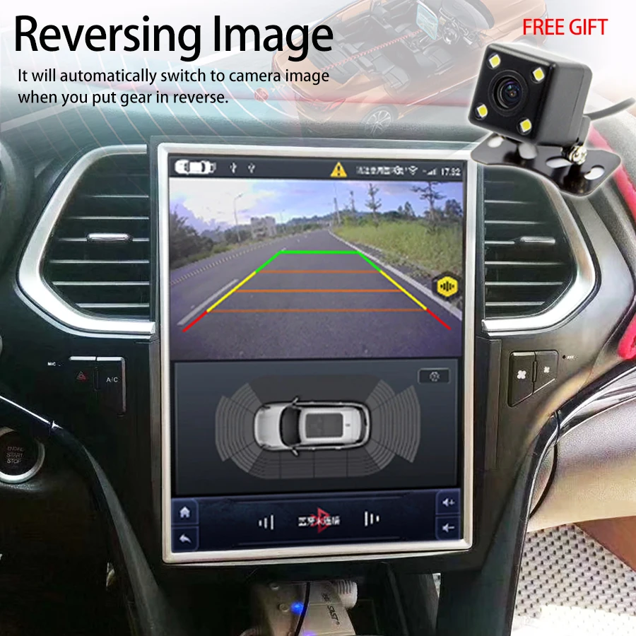 256GB روم راديو السيارة الوسائط المتعددة مشغل فيديو ل GAC Trumpchi GS4 2010-2017 تسلا IPS شاشة الملاحة GPS 2din 6G أندرويد 14