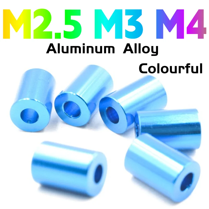 Aluminum Alloy M2.5 M3 M4 Colourful Round Hollow No Thread Washer Bushing Gasket Spacer Sleeve Standoff For RC Model Part