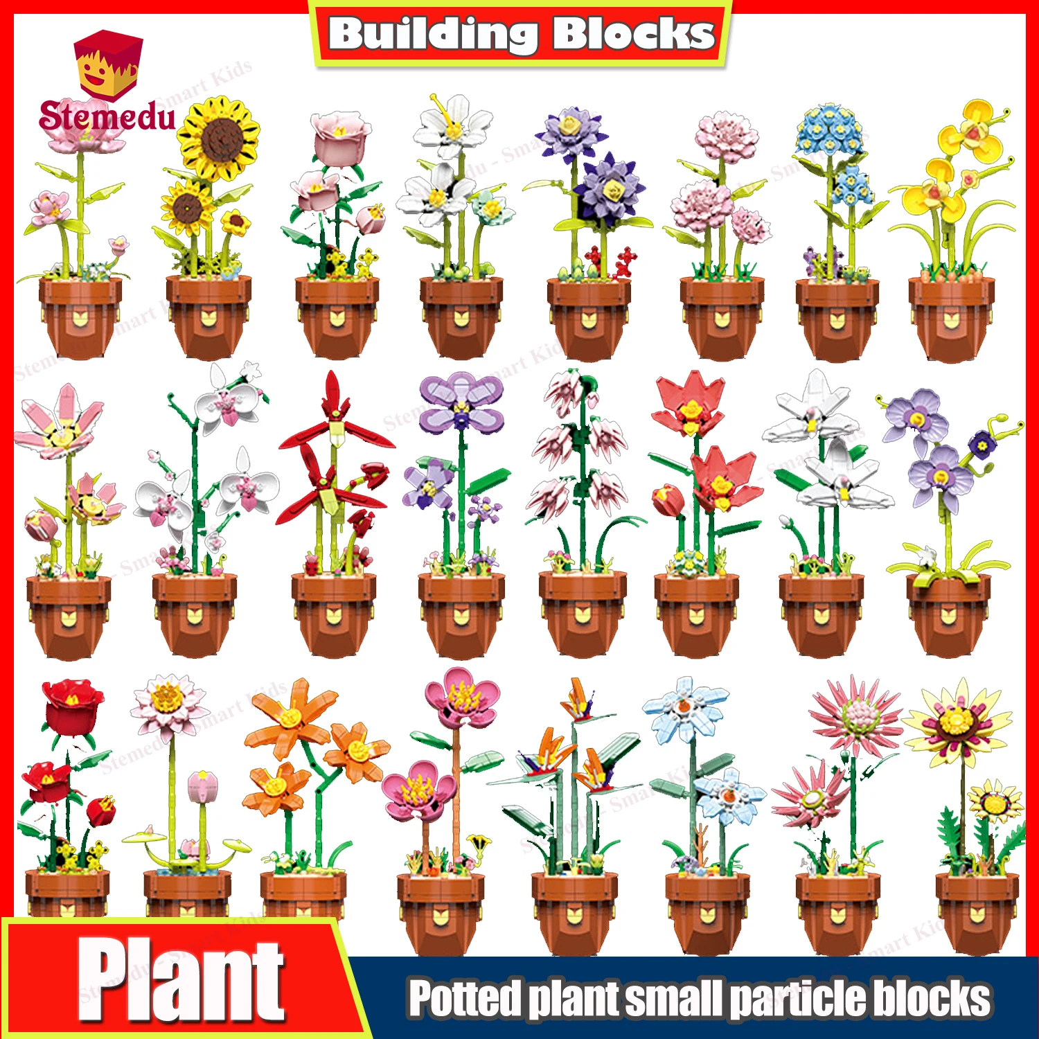 Bloques de Construcción de Plantas Artificiales de Plástico para Decoración Creativa del Hogar, Sets de Bonsái, Regalos de Año Nuevo