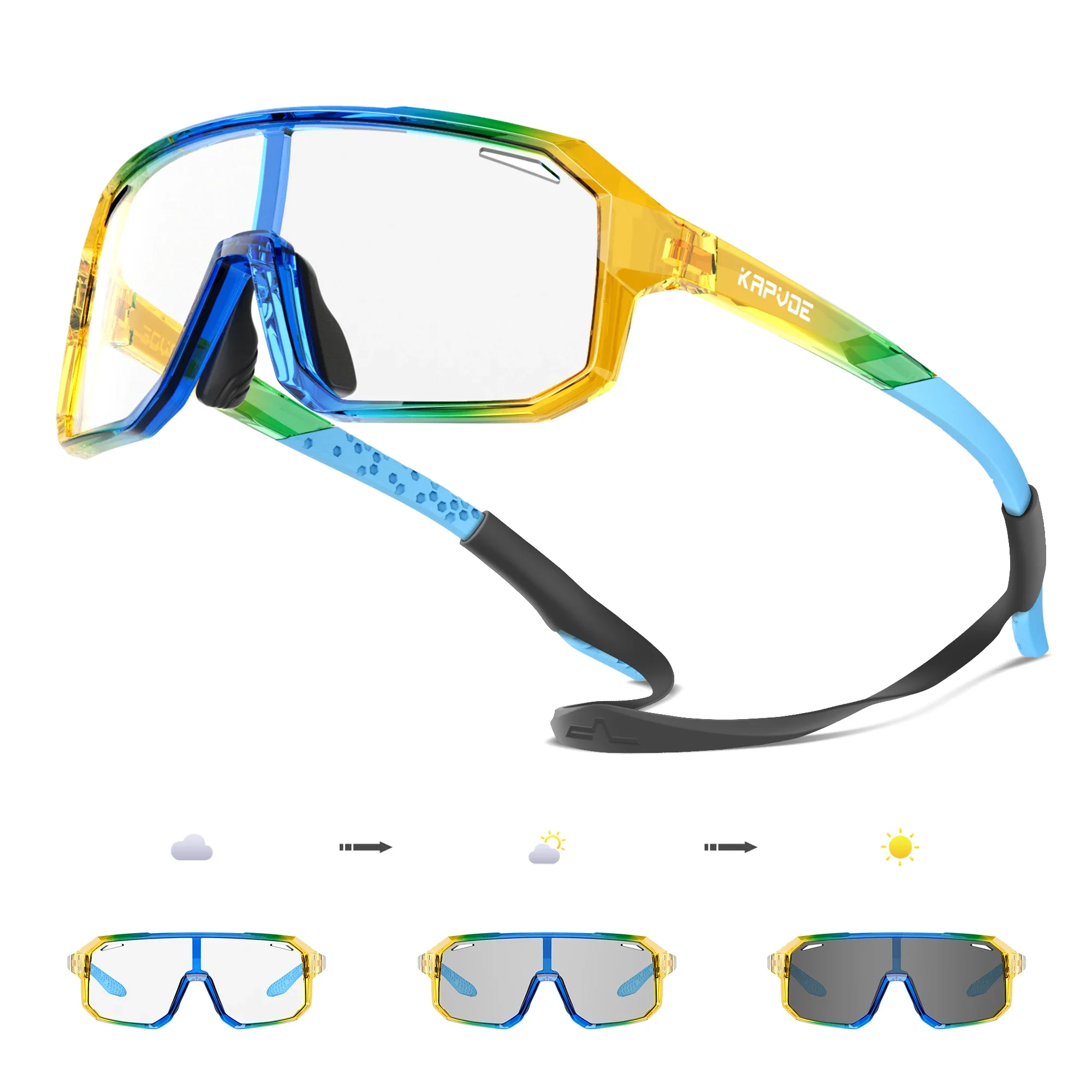 

Kapvoe Kids Boys Girls Fashion Bike Glasses Photochromic Child Baseball Sunglasses UV400 Sport Children Cycling Glasses Eyewear