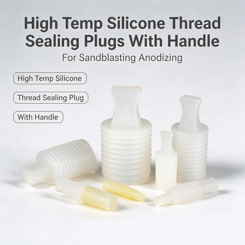 With Handle Silicone Masking Plug High Temp Resistant Thread Sealing Plug Sandblasting Anodizing Protection Stopper