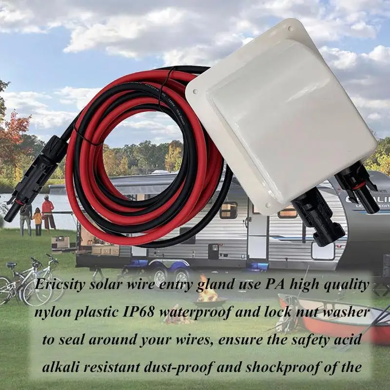 Alloggiamento pressacavo ingresso impermeabile con connessione solare per camper, yacht, camper con cavo di prolunga