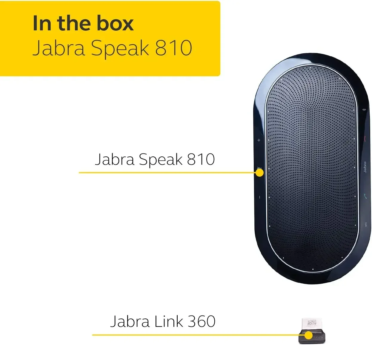 Bluetooth USB 3.5mm Jack Connection Jabra Speak 810 Conference Speakerphone MS/UC Portable Speaker