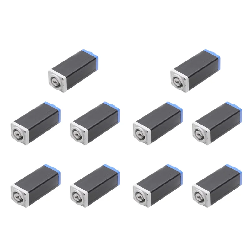 

A32T-10X LED Powercon AC Coupler Adapter Extender Connector High Quality Speakon Panel Mount Straight Adapter Blue To White