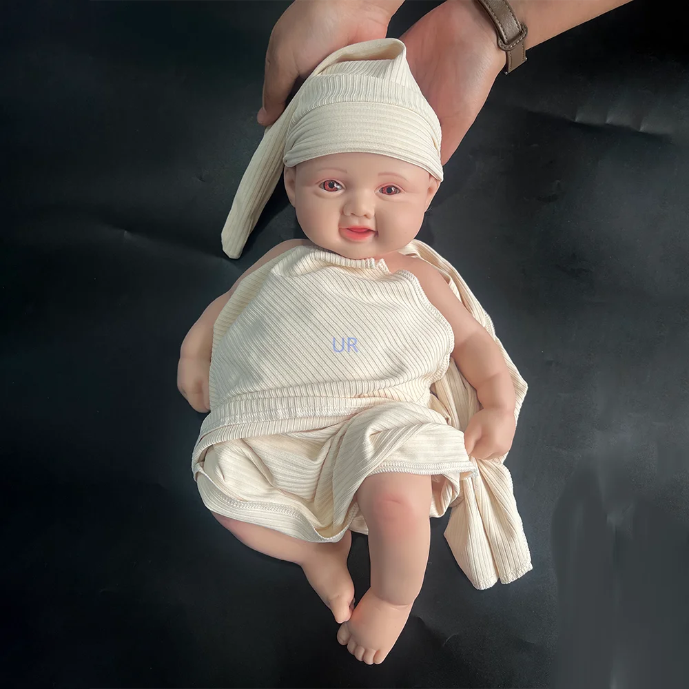 16 Inch Full Silicone Reborn Baby Dolls Lofelike Open Eyes Painted Cute Super Soft Reborn Dolls Silicone Rebirth Baby