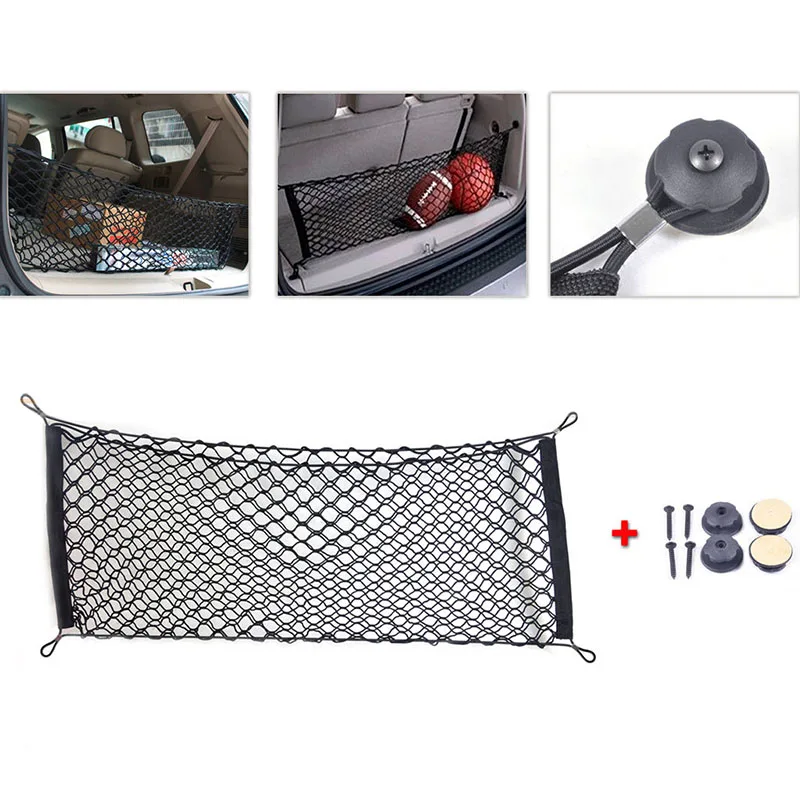 Car Mesh Elastic Nylon Rear Back Cargo Trunk Storage Organizer Luggage Net For Toyota Land Cruiser Prado FJ 120 150