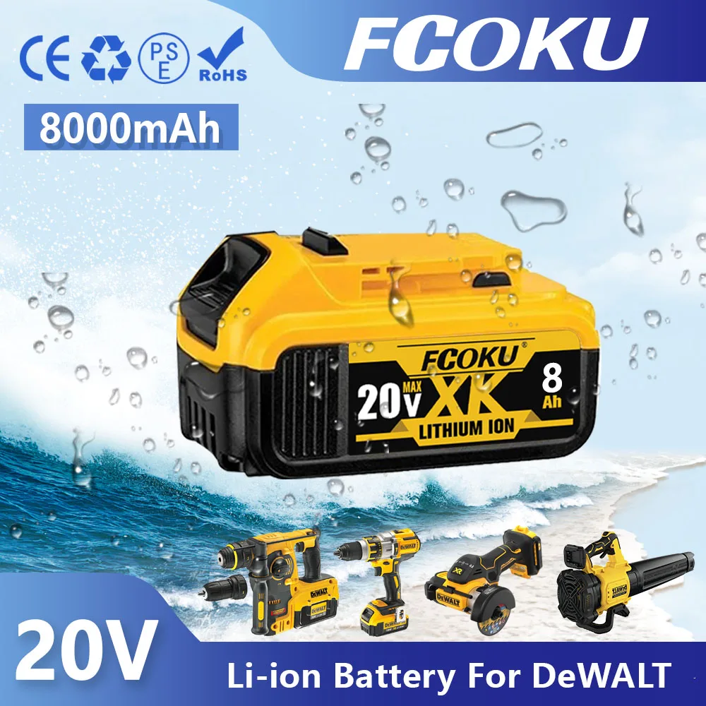 

Оригинальный литиевый сменный аккумулятор DCB200 20 в 8000 мАч для Dewalt 18 в DCB184 DCB200 DCB182 DCB180 DCB181 DCB182 DCB201 DCB206