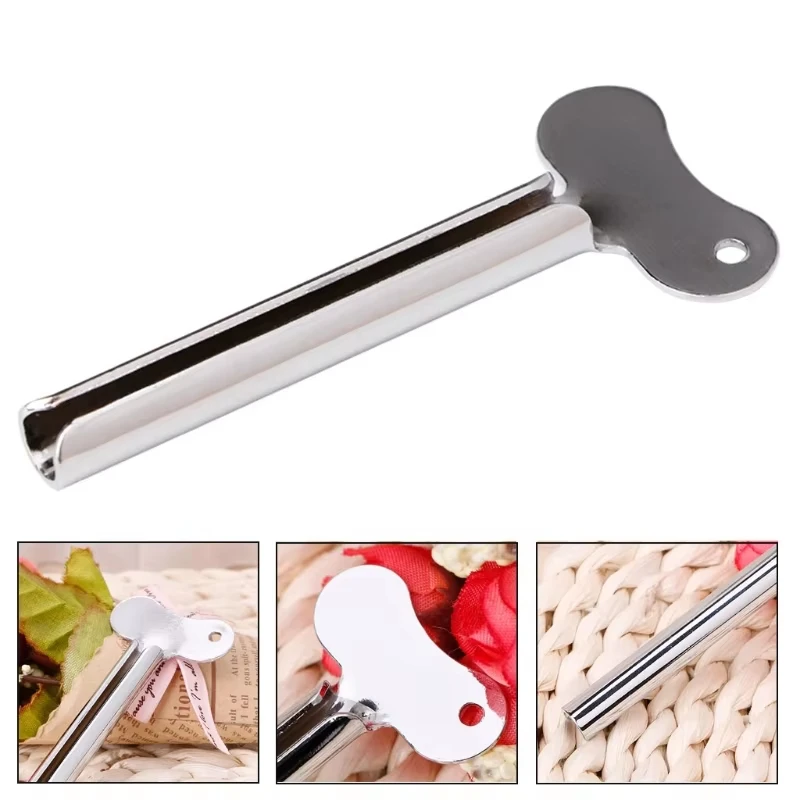 Durable drum metal tube dispenser, used for foldable tube openers such as hair dye and toothpaste, daily life auxiliary tools