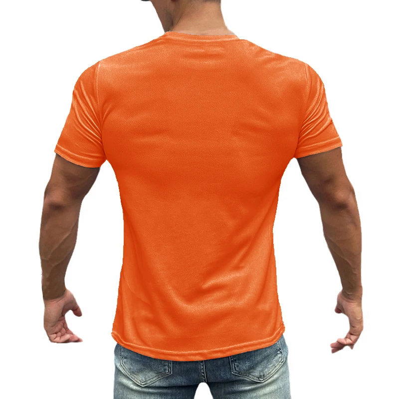 Summer Gym Shirt Short Sleeve T-Shirts Marathon Quick-drying Sports Tees Tops Men Running Training Loose Fitness T-shirt