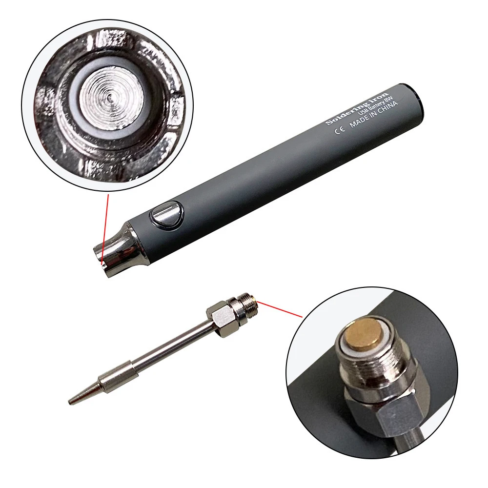 5V 8W Electric Soldering Iron USB Rechargeable Portable Adjustable Temperature Ceramic Core Heating Welding Repair Tools