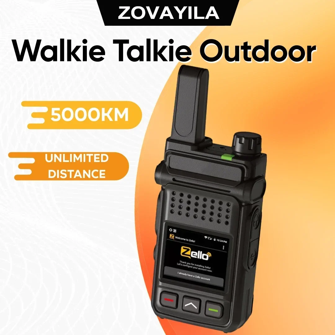 Android ZELLO-Global Walkie Talkie, exterior 4G, inalámbrico, inserción de tarjeta de 5000 km, llamada bidireccional