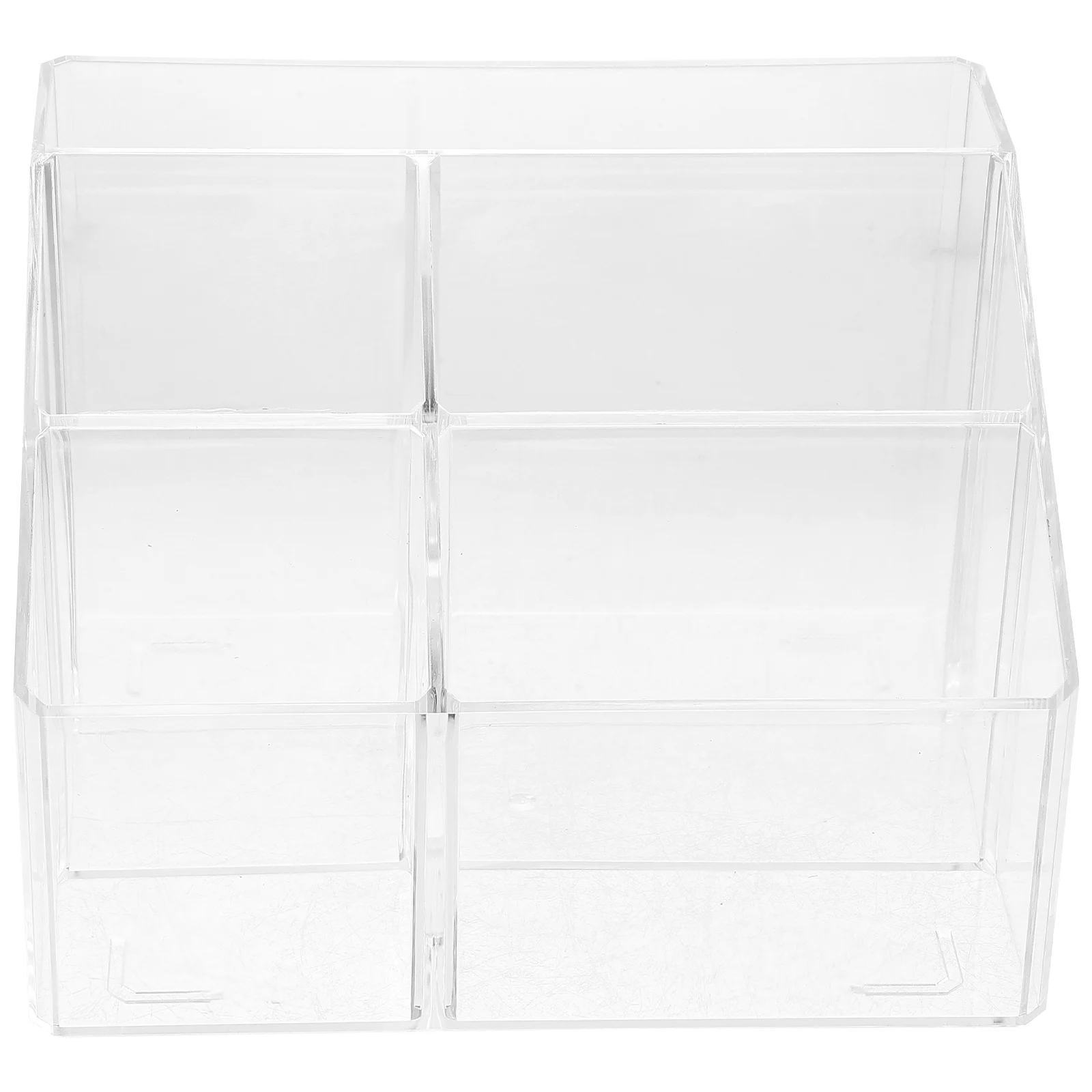 

Clear Acrylic Desktop Organizer Storage Box Multi-Function Compartments Pen Holder Tabletop Office Space Saving