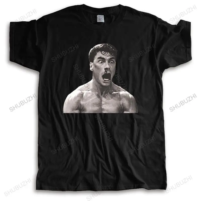 Male streetwear T-shirt Cotton T shirt Men Crew Neck Tops Bloodsport  Jcvd, Jean Claude Van Damme unisex Homme Black T-shirt