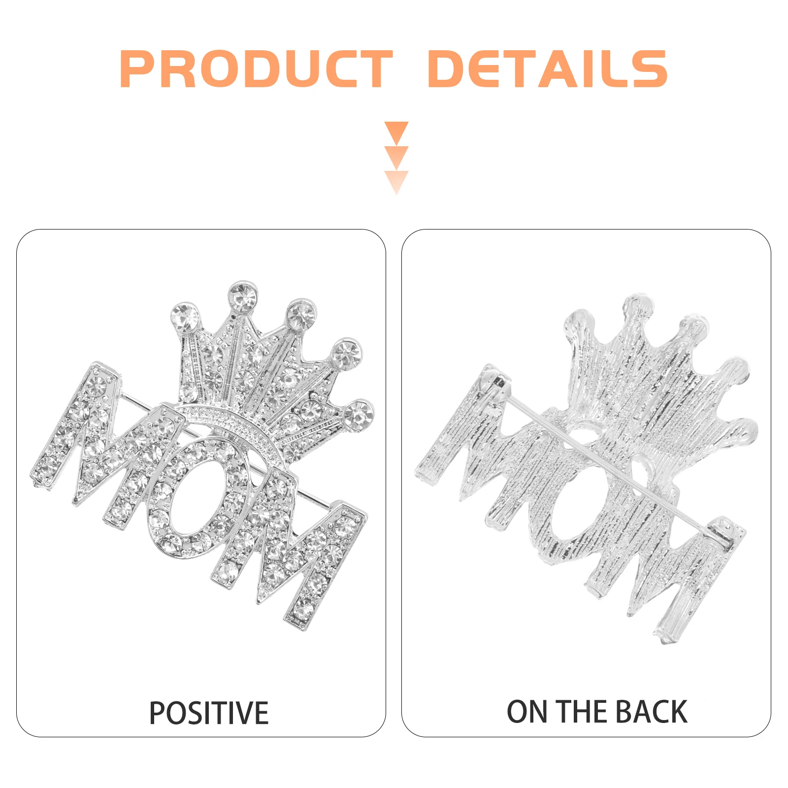 

Rhinestone Crown Brooch Pins Elegant Accessories for Mom Gifts Mother's Day Birthday Special Occasions Clothing Lapel Pin
