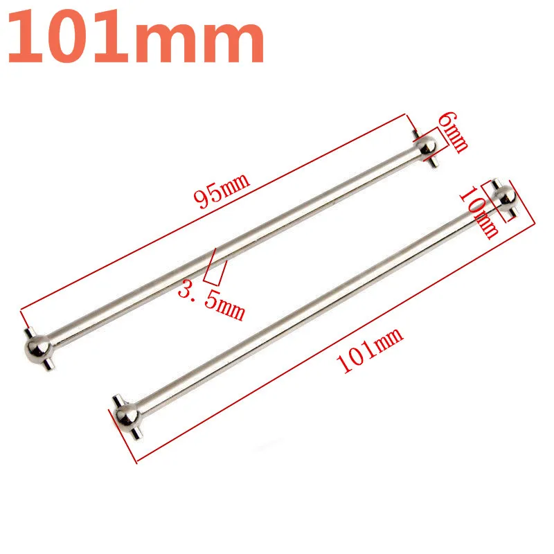 2Pcs For FS Racing 538104 Metal Front / Rear Dogbone 101mm 1/10 Scale Models RC Car Off Road Monster Truck Remote Control Cars