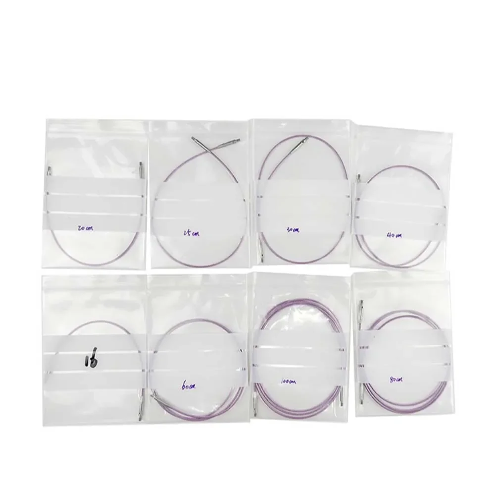 4Pcs/8Pcs Interchangeable Circular Knitting Needle Connecting Line Metal Connector 16/20/25/30/40/60/80/100cm Needle Plugs Set