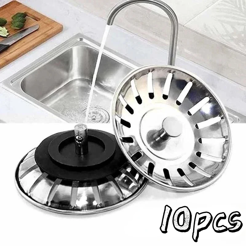 80mm Waschbecken Sieb Edelstahl Wassers topper Spüle Wasserfilter Stecker Küchen spüle Zubehör