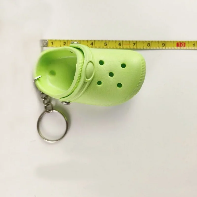 Cute 3D Mini EVA Beach Hole Croc Shoe Keychain Bag Charm Pendant Accessories Slipper Keyring Floating Key Chain Dog Cat Shoe