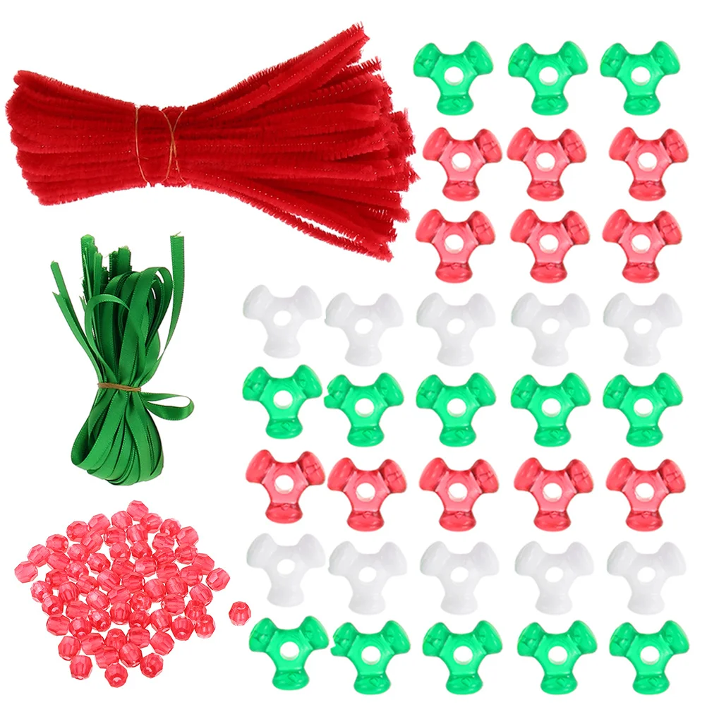 1 セット 1 セットクリスマスビーズオーナメントキット Diy クラフトアクセサリークリスマス装飾材料ホリデーデコレーションパーティー用品