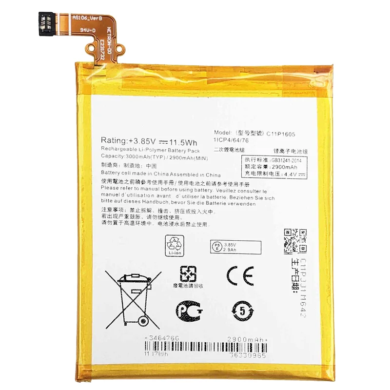 C11P1605 3000mAh Battery for ASUS ZenFone 3 Deluxe ZS570KL ZS550KL Z01FD Mobile Batteries +  Tools