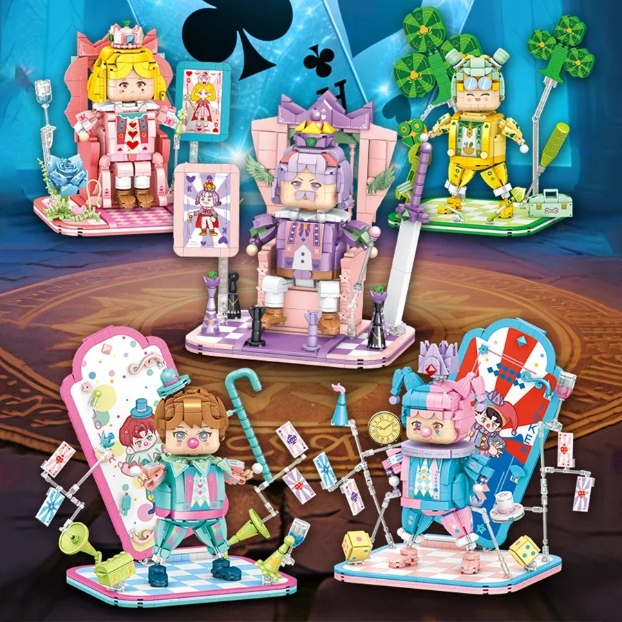 Bloco de construção poker king, pessoas fofas e interessantes, brinquedos de montagem de quebra-cabeça de partículas pequenas, dar presentes para o dia das crianças
