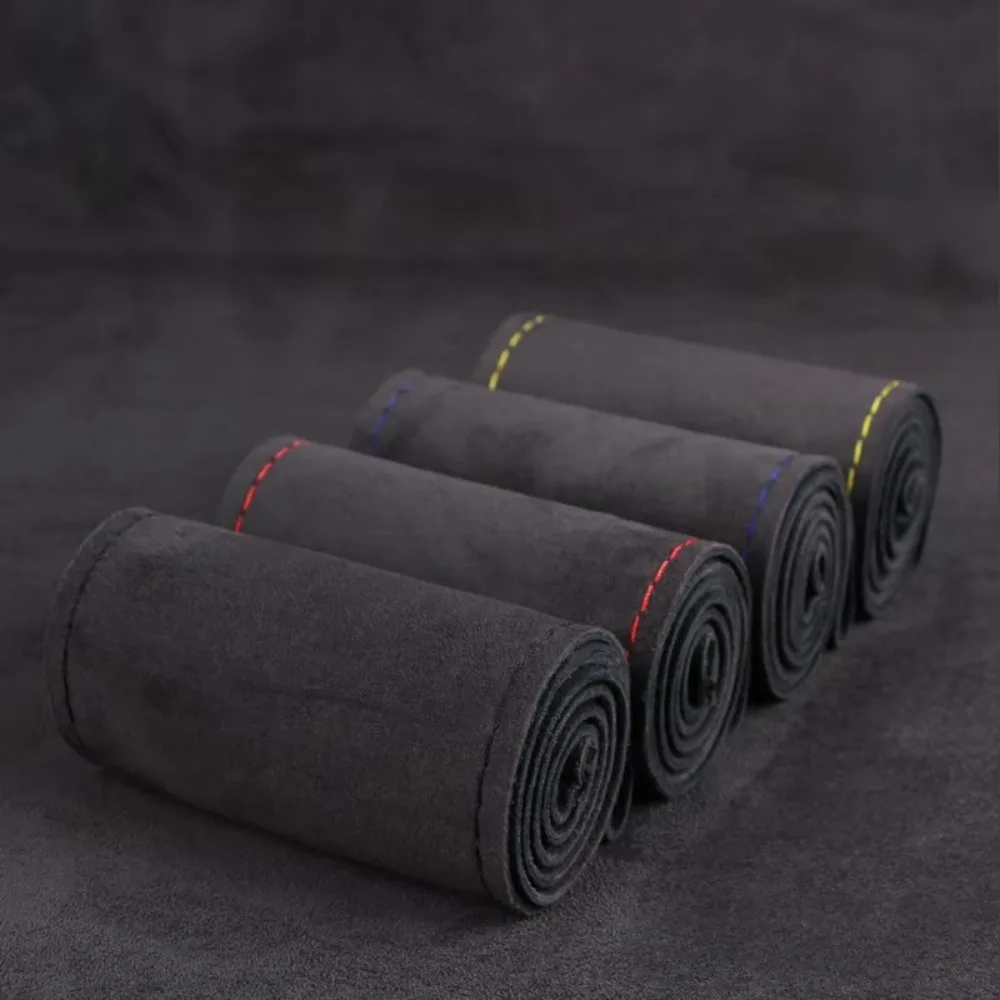 

38cm Suede Car Steering Wheel Cover Anti Slip DIY Hand Sewing Auto Steering Wheel Braid Breathable Car Steering Wheel Stitch