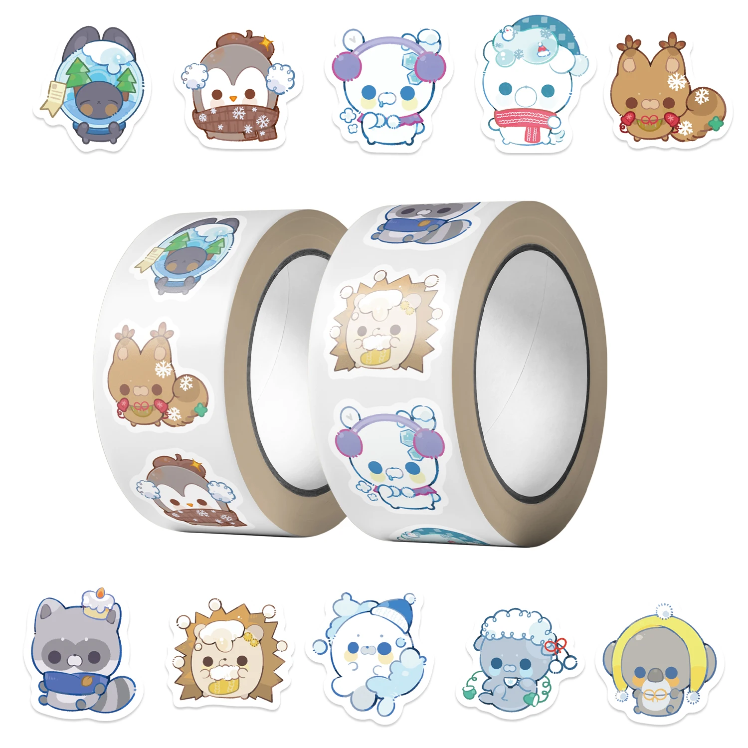 500PCS Festivals Happy Birthday Animal Roll Stickers St Patrick's Day Women's Day Purim Decoration Seal Label Sticker