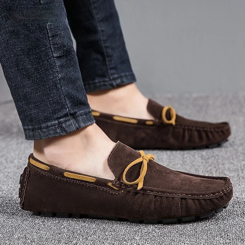 

Men Loafers 2025 Fashion Leather Casual Shoes Luxury Designer Non-slip Running Shoes for Men Sneakers Light Flats Zapatos Hombre