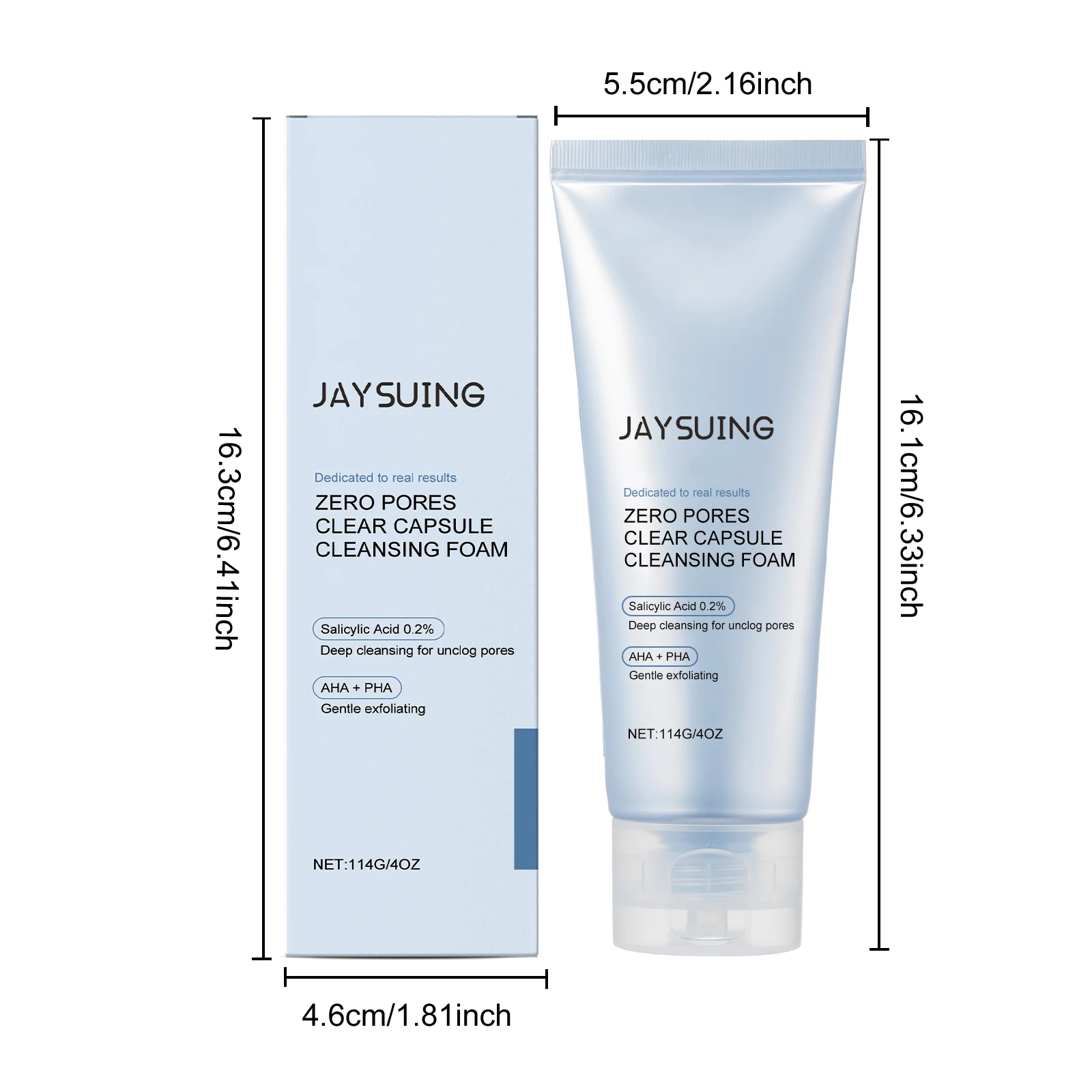 Limpiador de limpieza de ácido salicílico para poros delicados Control de acné Control de aceite refrescante limpiador hidratante profundo