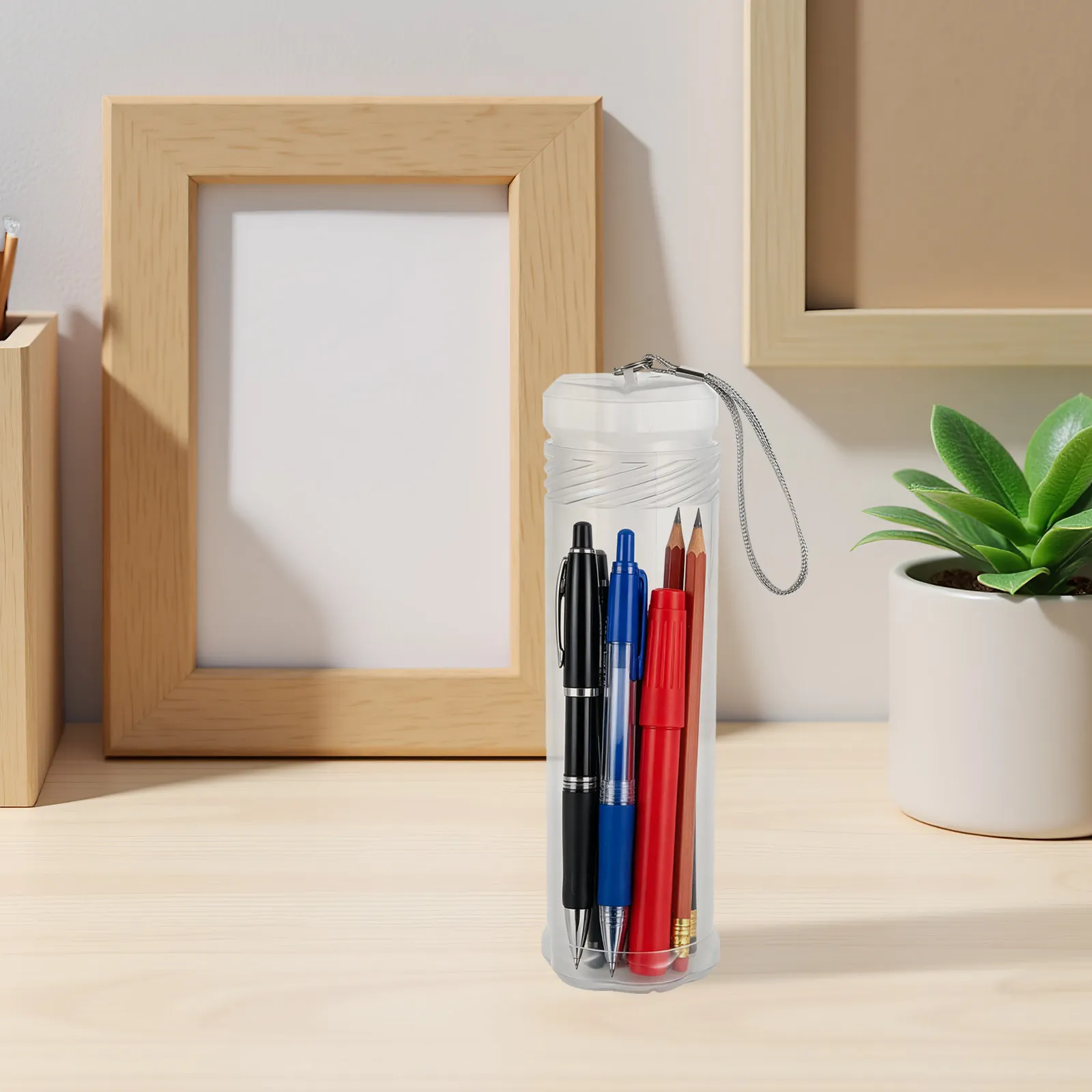 Transparent Telescopic Pencil Case Expandable Desk Pen Holder for School Study Table Student Art Supplies Organizer Makeup Brush