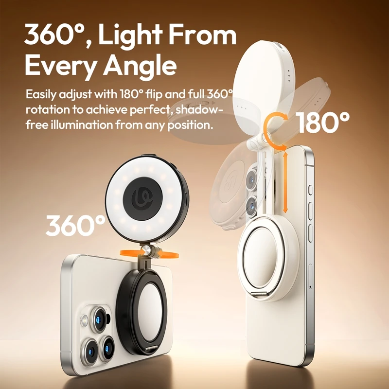 Ulanzi LM23 جيب مصباح ليد ملء الضوء آيفون 15 16 17 Magsafe Selfie الفيديو الضوئي المغناطيسي لينة جيب LED الهاتف المحمولة #3