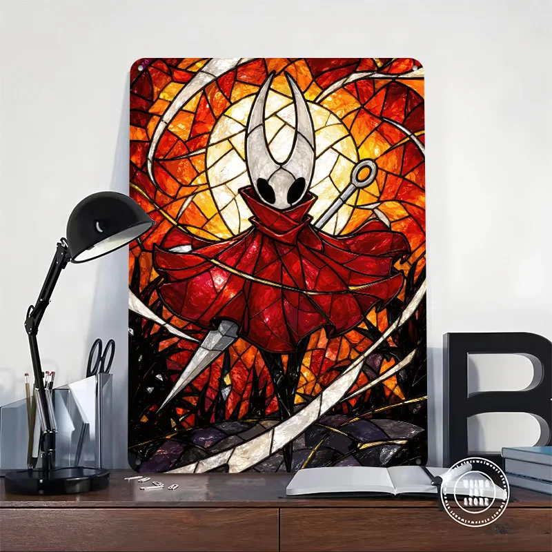 Hornet Stained Glass Art 3D Texture Printed Poster Custom Vintage Metal Tin Plate Sign for Wall Art Gaming Room Decoration Man
