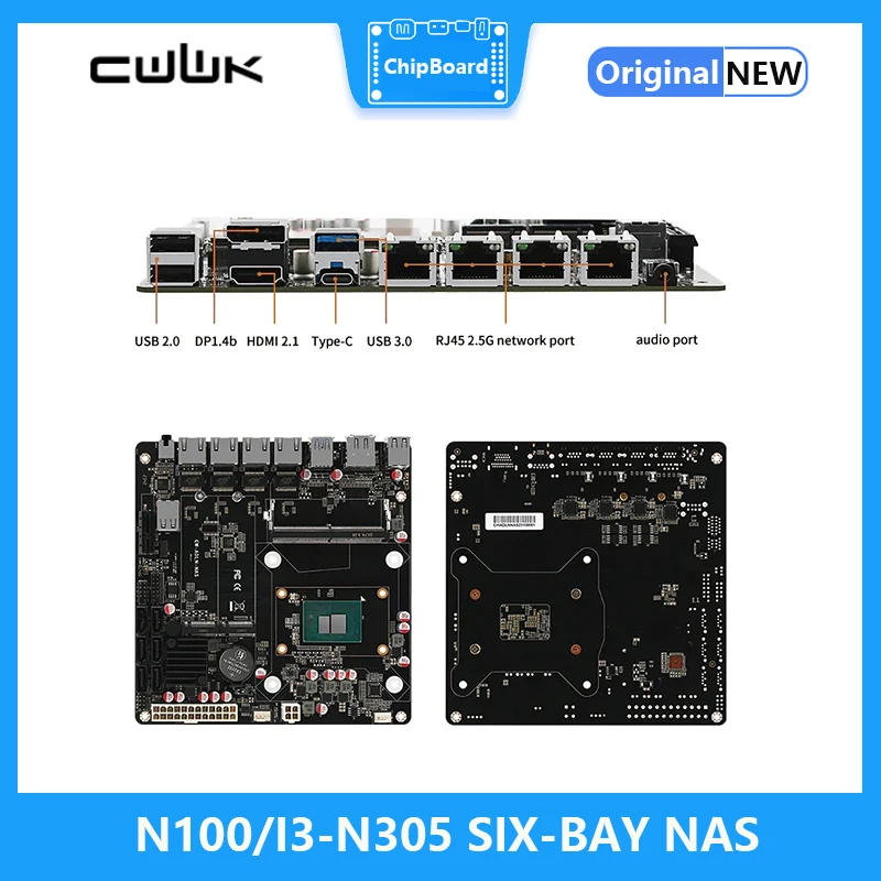 Imagem -04 - Placa para Servidor N100 I3-n305 6-bay 4x2.5g 6x Sata 3.0 2x M.2 Nvme 115x Radiador Itx tipo Placa-mãe