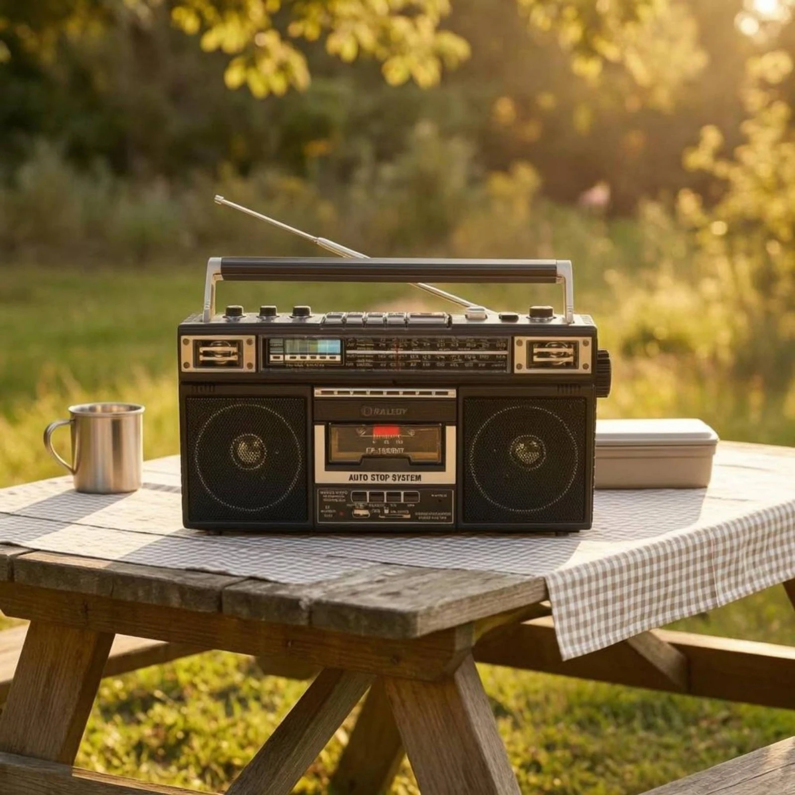 

Retro Boombox Radio Telescopic Antenna Retro Boombox Portable Cassette Recorder USB Playback