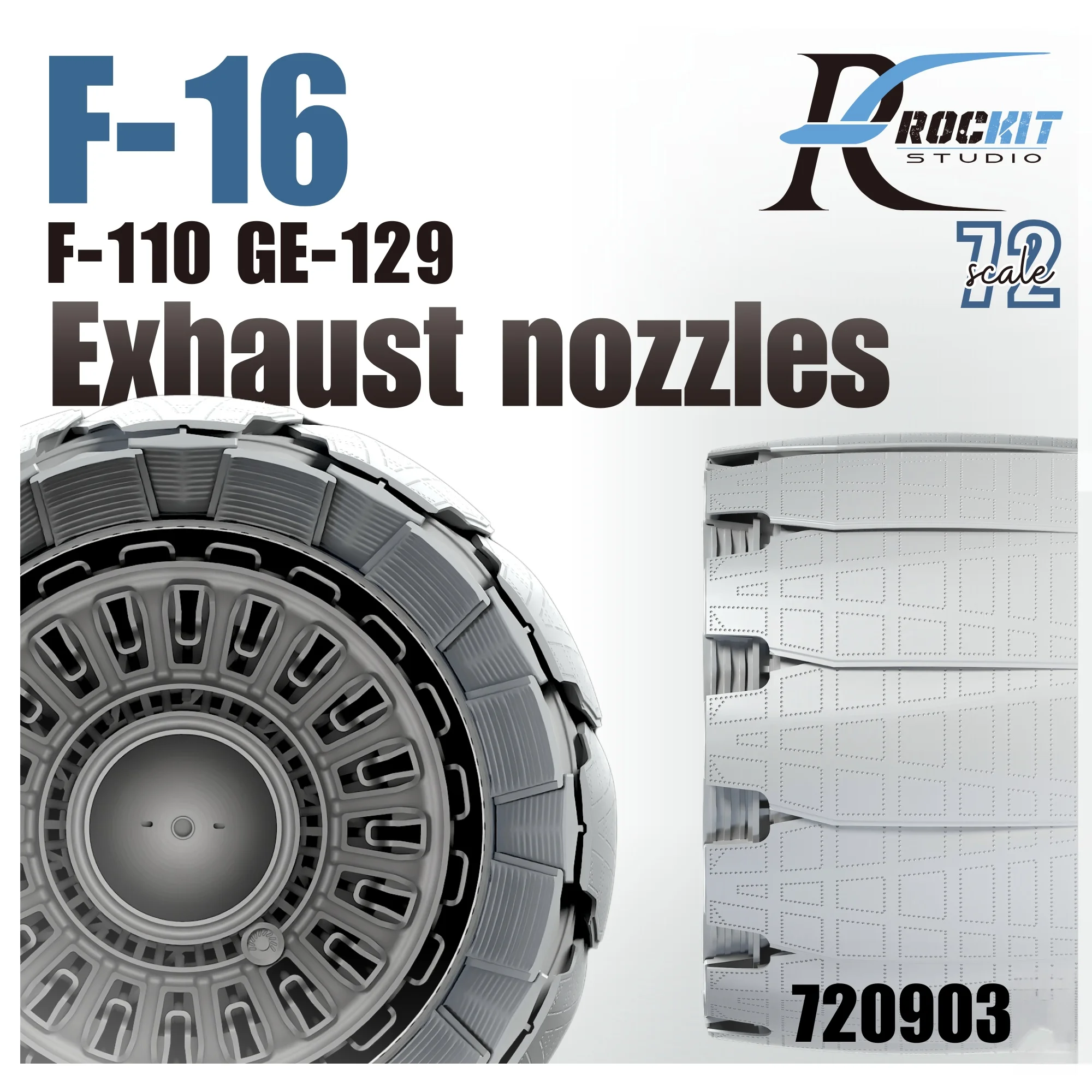 ROCKIT 720903 1/72 F-16 Tail Nozzle Adapted For Tamiya (Open State)