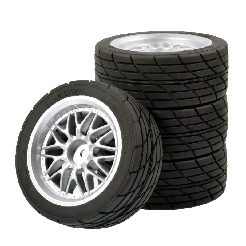 4 pezzi diametro esterno 68mm ruota in gomma 12mm esagonale per Tamiya TT02 XV02 PTG-2 1/10 RC parti di aggiornamento per auto da corsa