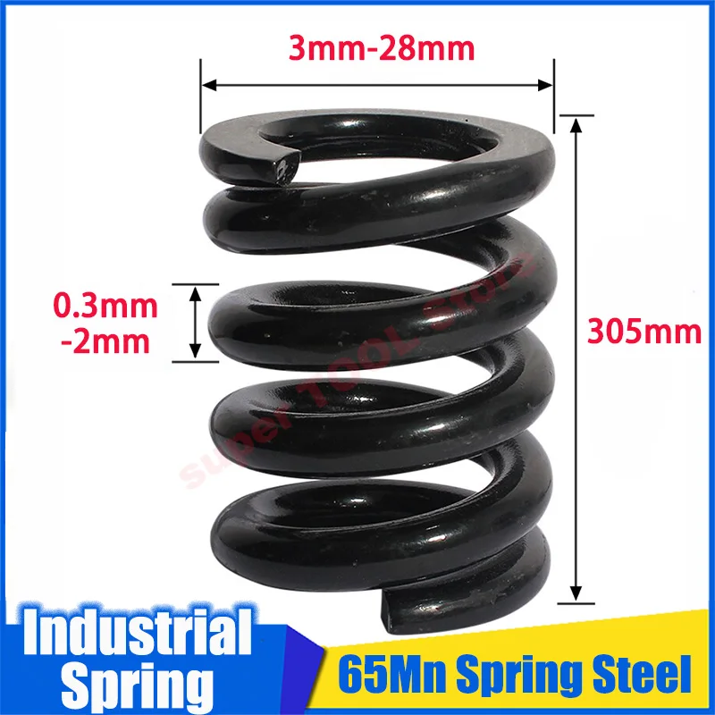 1Pc 65Mn Spring Steel Industrial Compression Buffering Spring For Machinery Vibration Isolation Wire Dia 0.3mm-2mm OD 3mm-28mm
