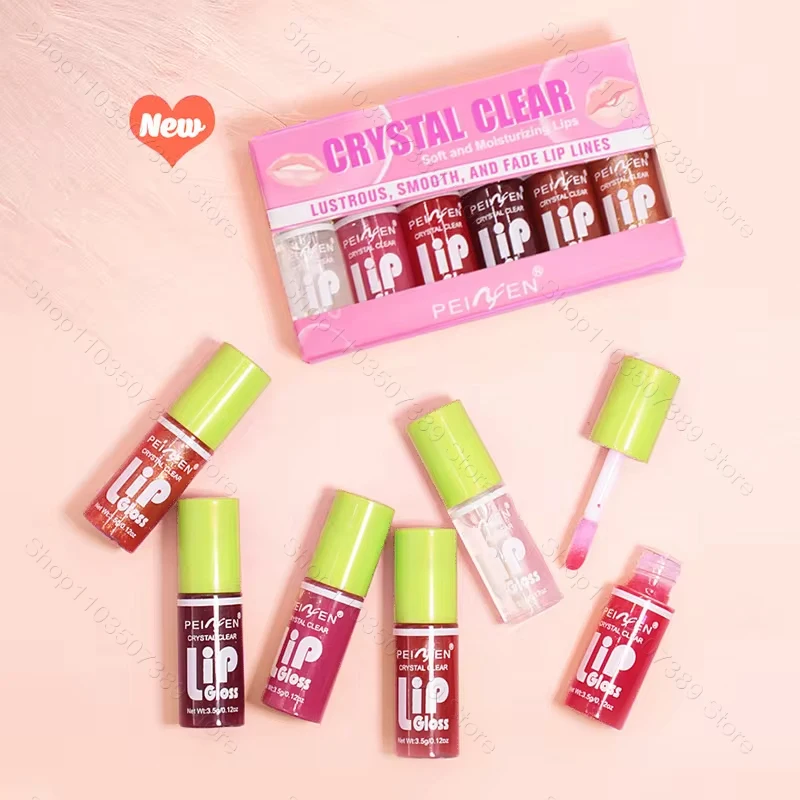 Set lucidalabbra Set trucco olio per labbra specchio perla a lunga durata BB Lip trasparente trucco Shine Glitter Lip Gloss cosmetico 6 colori