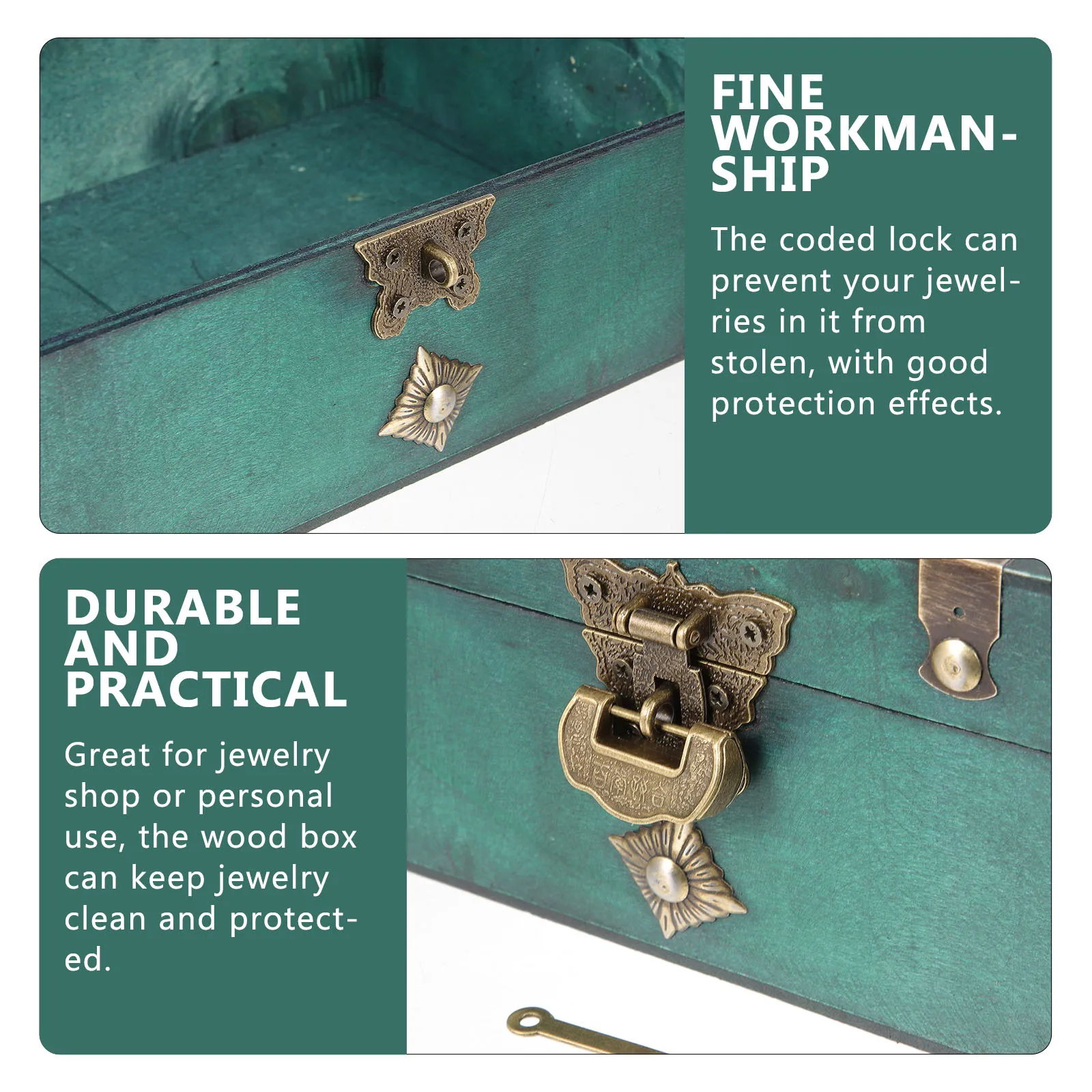 

Vintage Style Wooden Jewelry Box Multi-Functional Storage Organizer for Rings Necklaces Earrings Bracelets Household Decorative